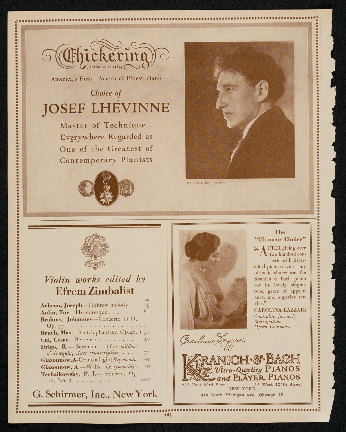 New York Philharmonic, December 18, 1925, program page 6