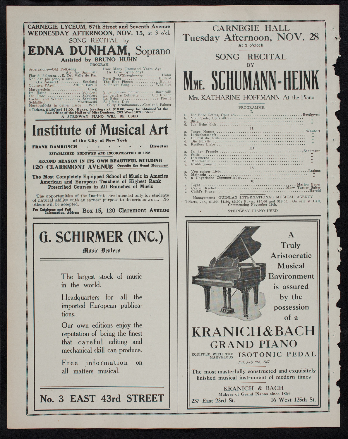 Elmendorf Lecture: The Riviera, November 13, 1911, program page 6