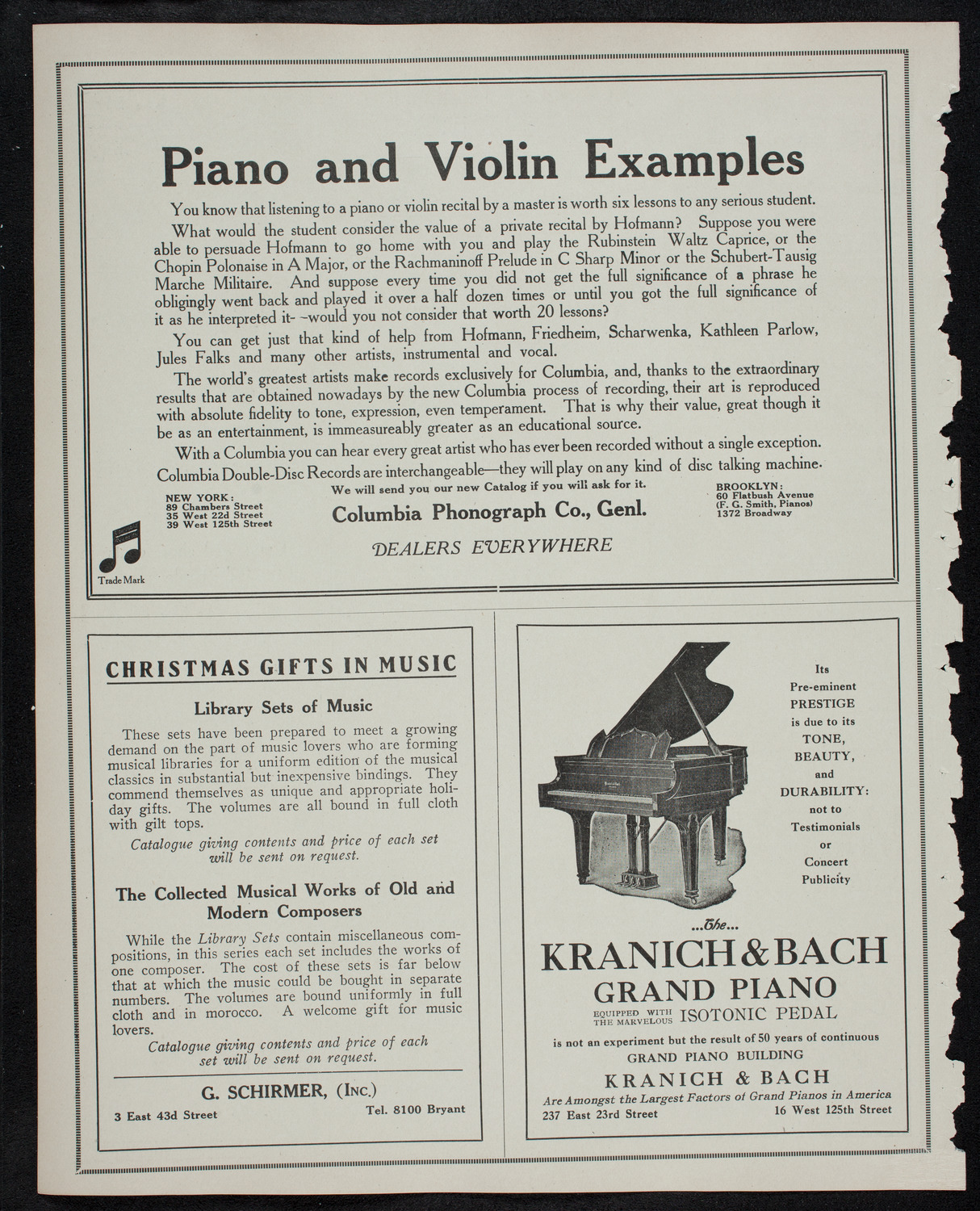 Efrem Zimbalist, Violin, with Nahan Franko and His Orchestra, December 14, 1912, program page 6