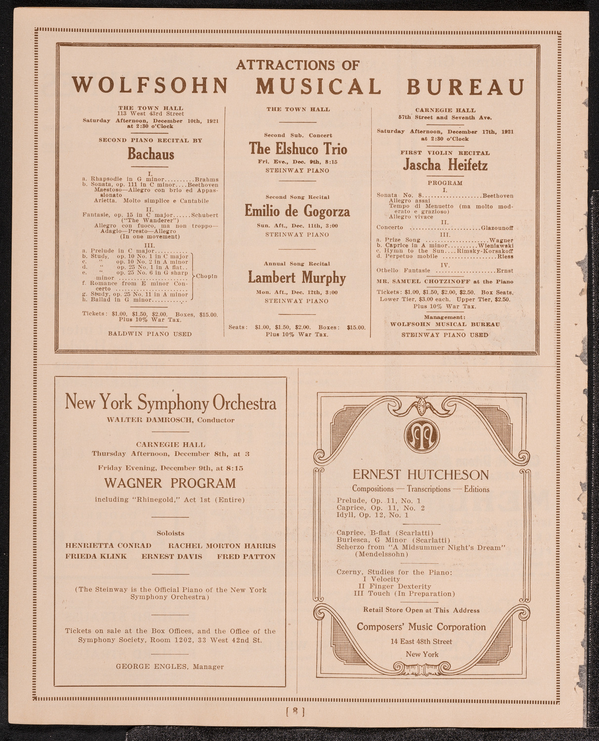 Cecelia Guider, Soprano, December 5, 1921, program page 8