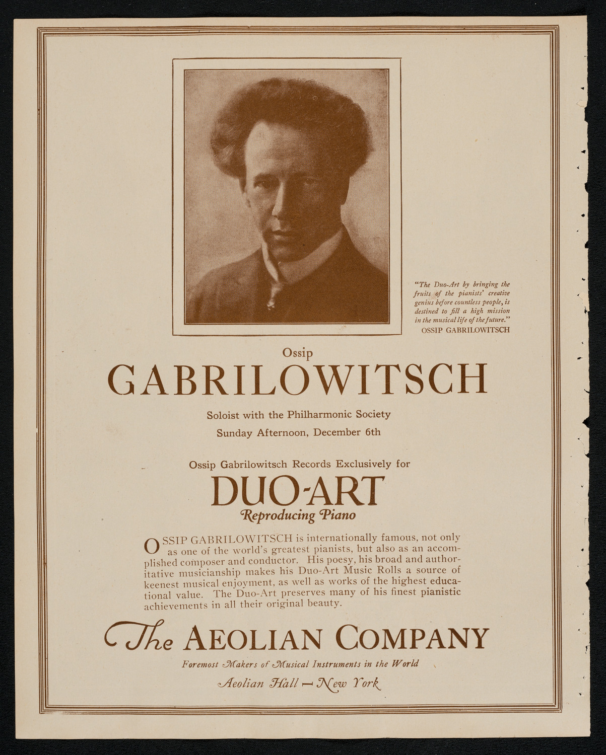 New York Philharmonic, December 6, 1925, program page 2