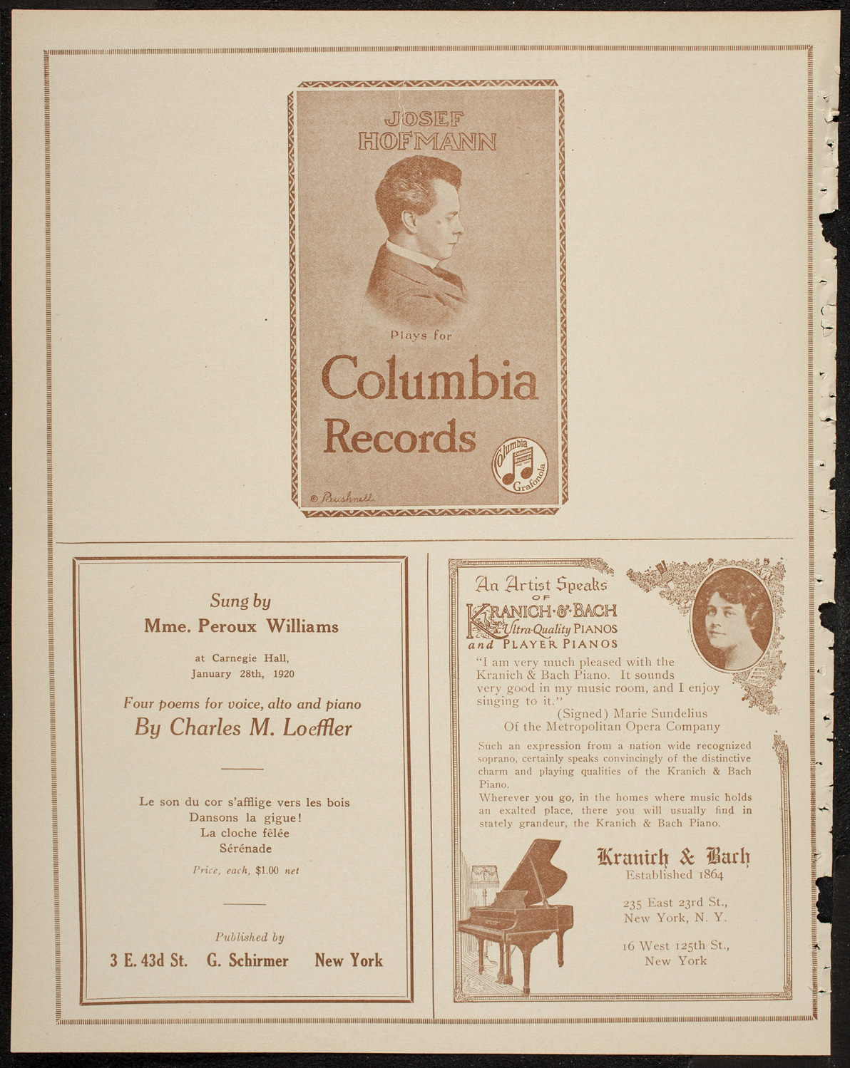 Josef Hofmann, Piano, February 8, 1920, program page 6