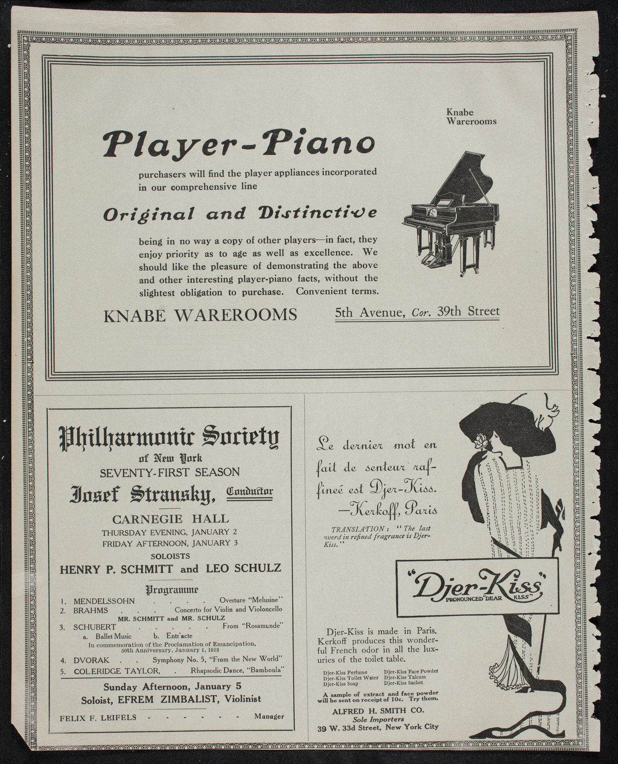 New York Philharmonic, December 29, 1912, program page 12