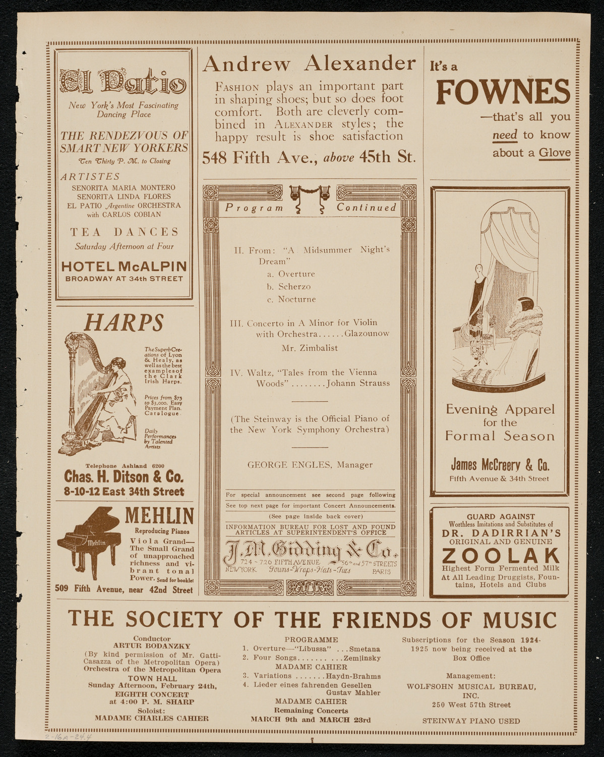 Symphony Concert for Young People, February 16, 1924, program page 7