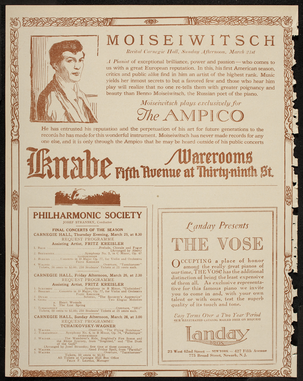 New York Symphony Orchestra, March 20, 1920, program page 12