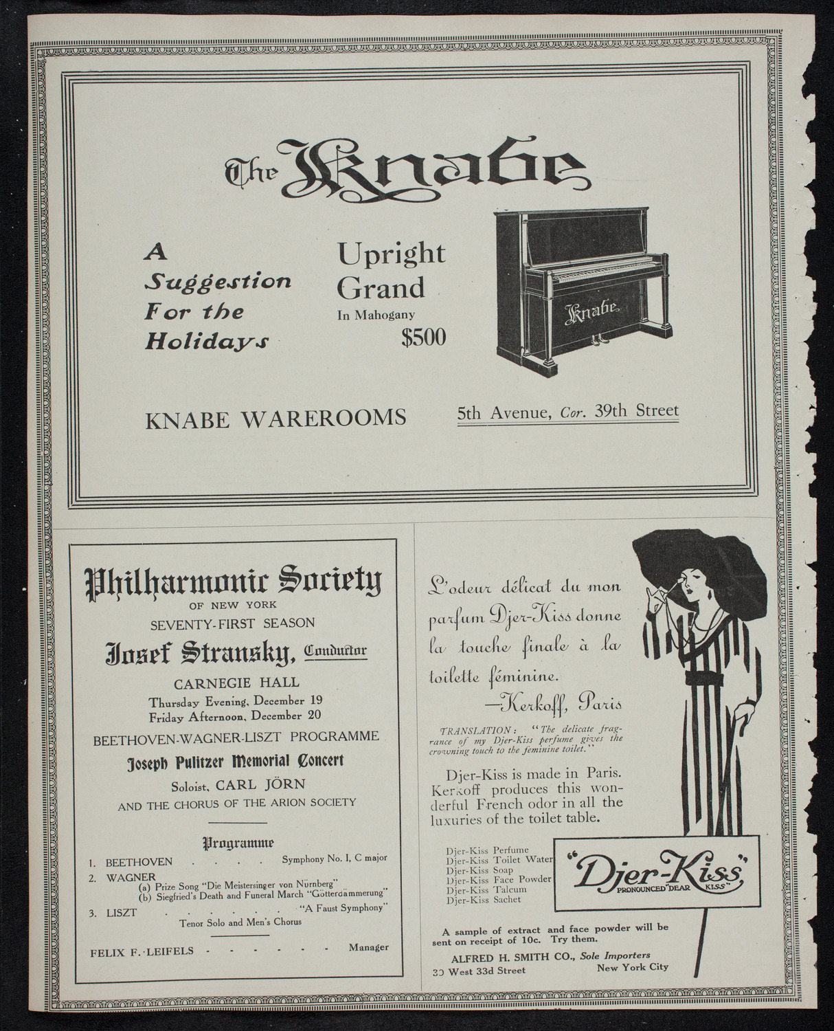 Leopold Godowsky, Piano, December 18, 1912, program page 12