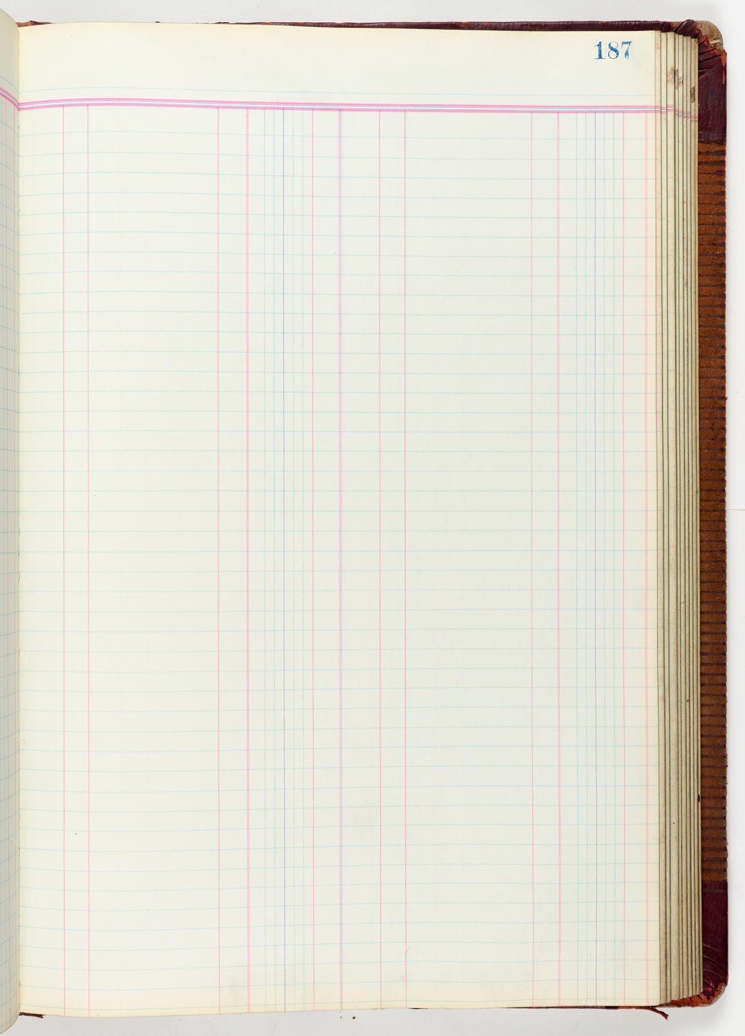 Music Hall Accounting Ledger Journal, volume 6, page 187