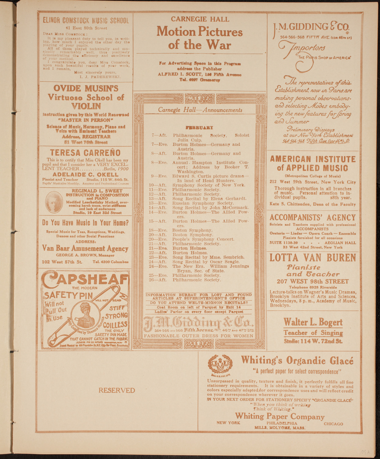 Symphony Concert for Young People, February 6, 1915, program page 3