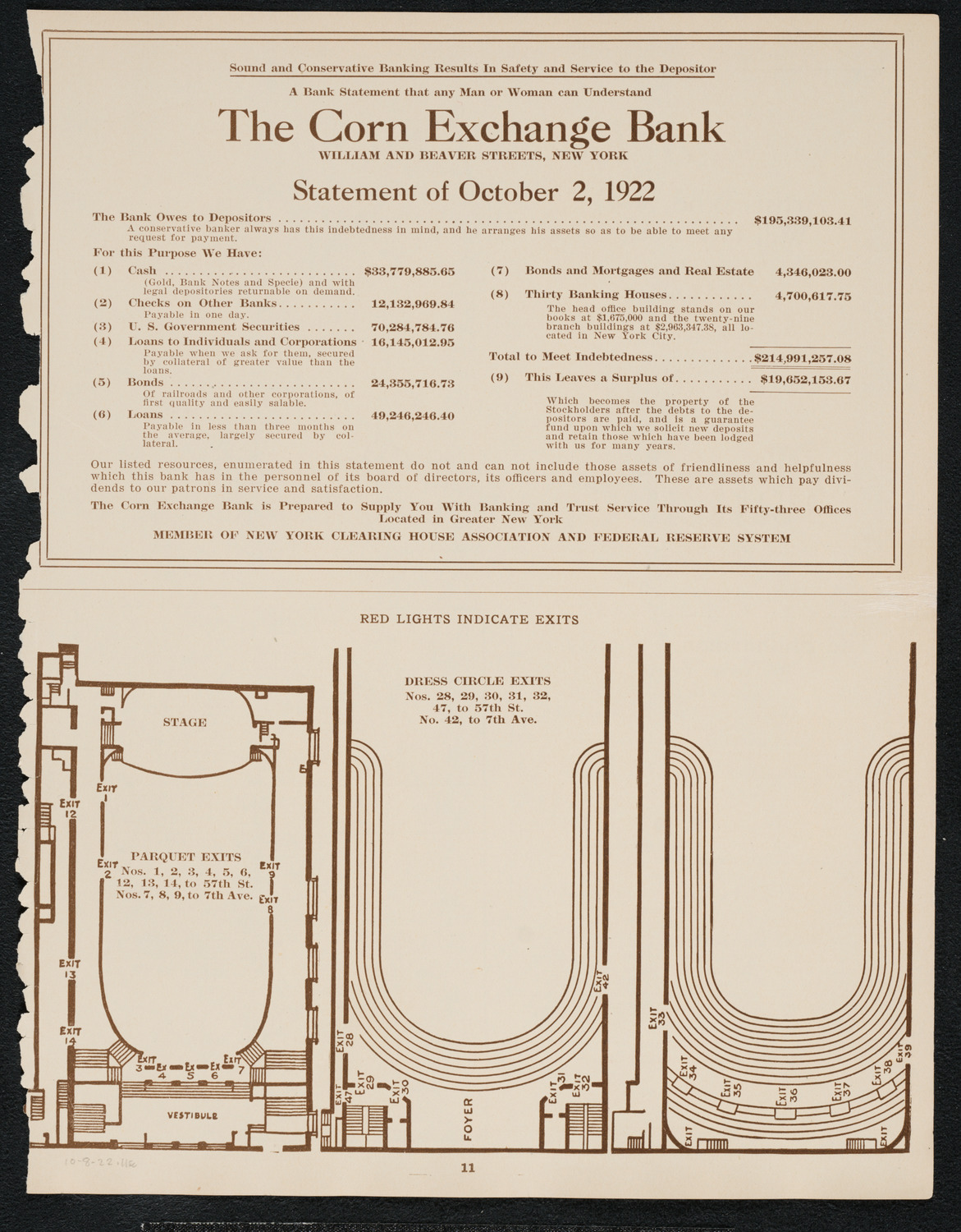 Gala Reception Concert: South-German Male Chorus and others, October 8, 1922, program page 11
