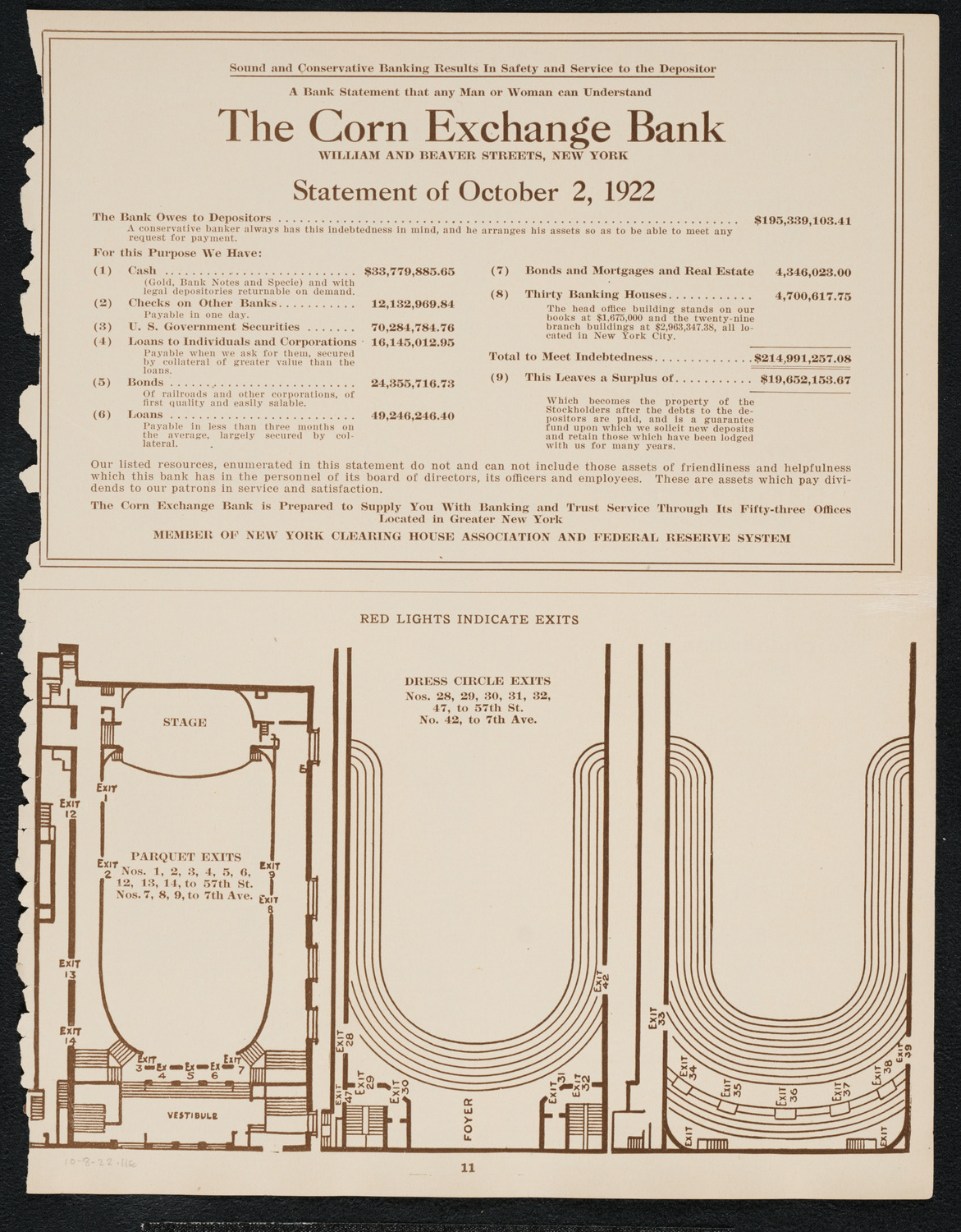 Gala Reception Concert: South-German Male Chorus and others, October 8, 1922, program page 11