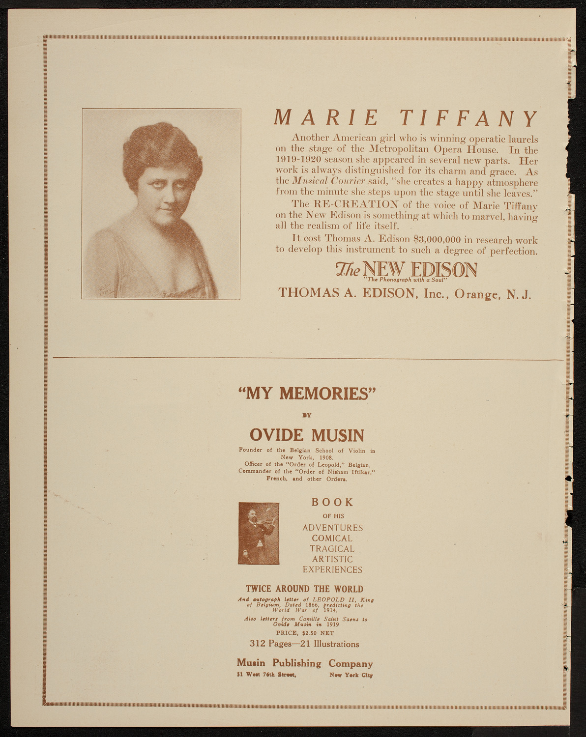 Isadora Duncan Dancers, May 14, 1920, program page 2