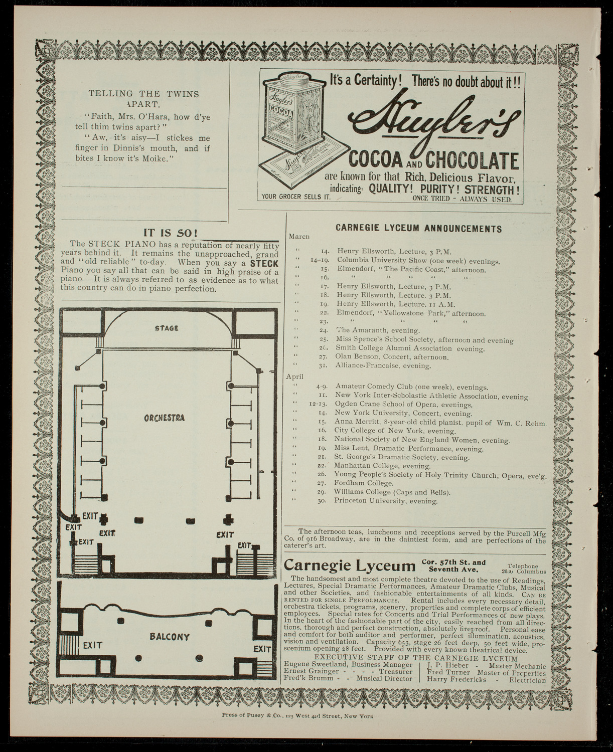Young Men's Symphony Orchestra, March 13, 1904, program page 4