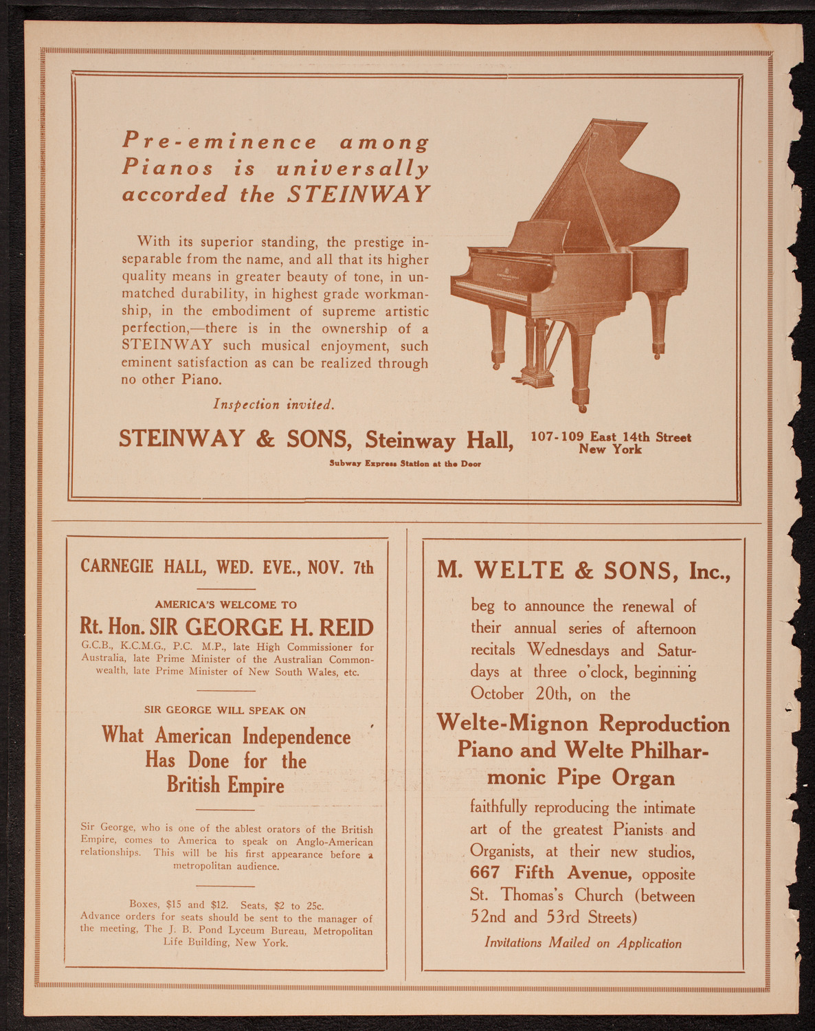 Ernestine Schumann-Heink, Mezzo-Soprano, November 3, 1917, program page 4