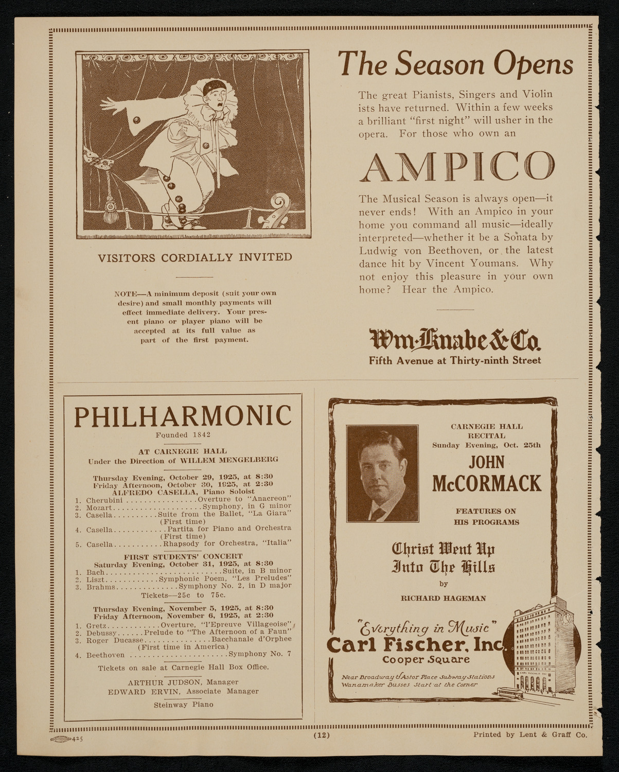 Mabel Garrison, Soprano, October 24, 1925, program page 12