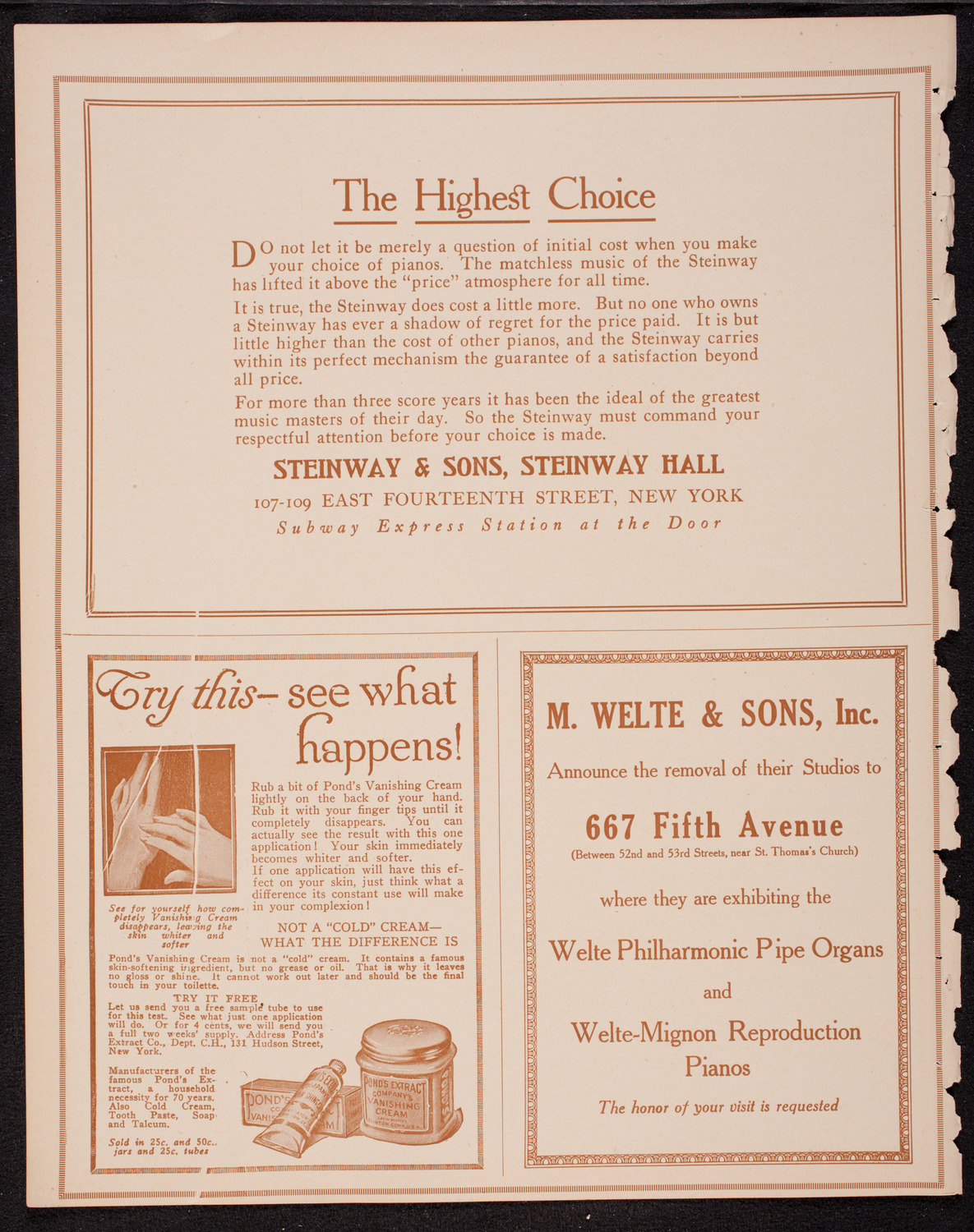 Vernon Stiles, Tenor, November 16, 1916, program page 4