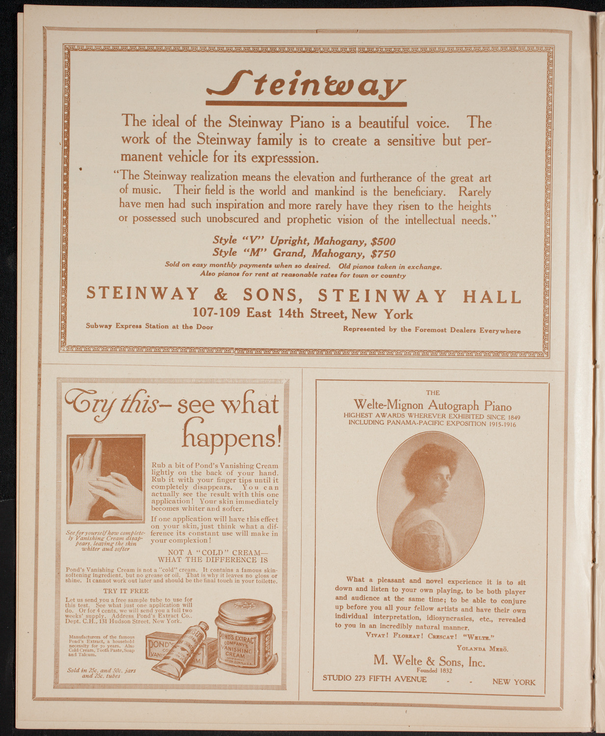New York Philharmonic, March 2, 1916, program page 4