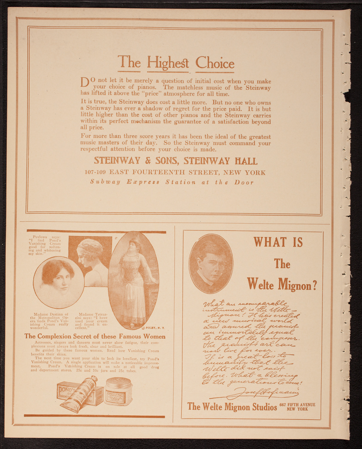 Benefit: Laymen's League for Retreats and Social Service, May 7, 1917, program page 4