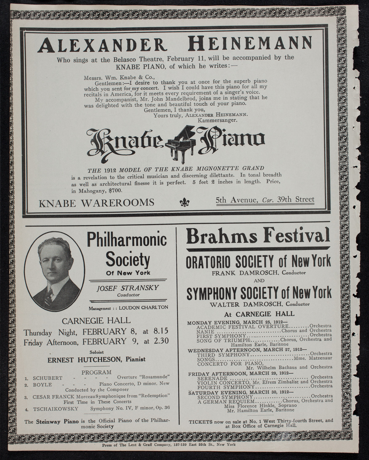 Elena Gerhardt, Soprano, February 7, 1912, program page 12