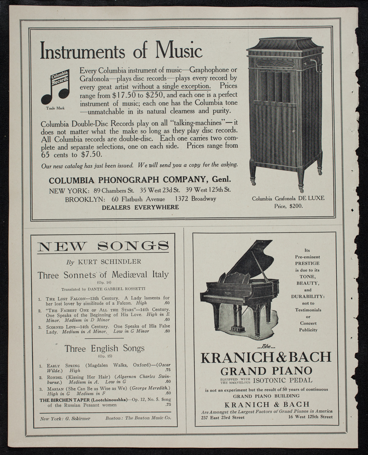 Alma Gluck, Soprano, November 2, 1912, program page 6