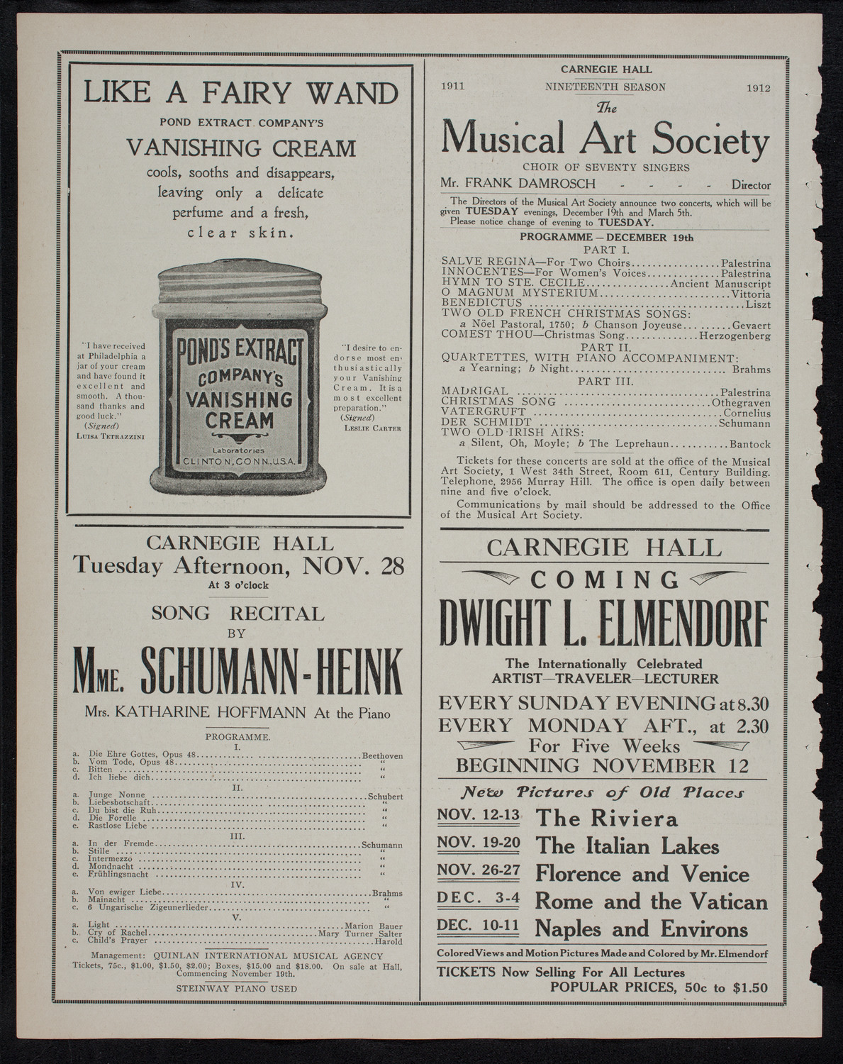 Meeting: The Gaelic League of Ireland, November 10, 1911, program page 8