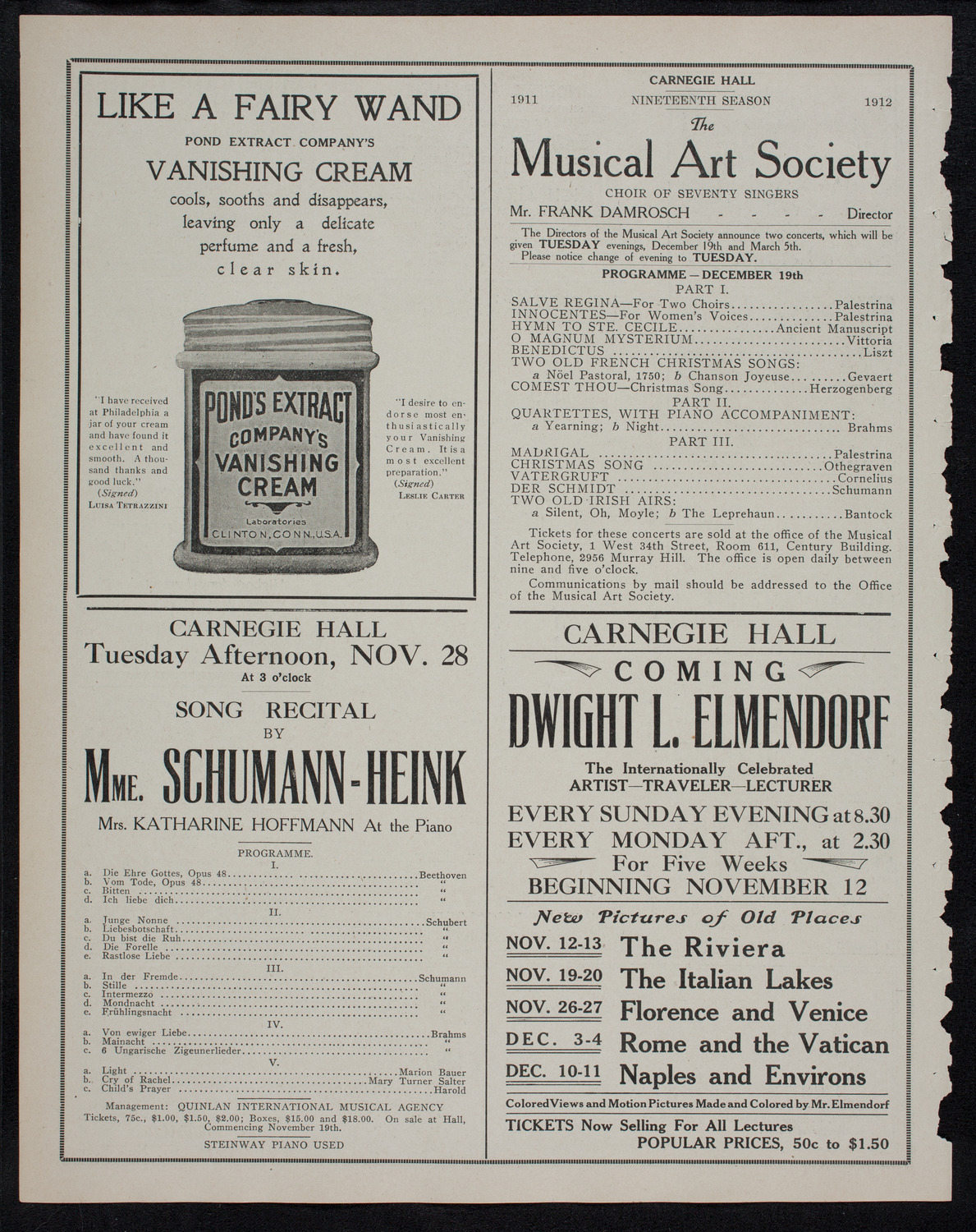 Meeting: The Gaelic League of Ireland, November 10, 1911, program page 8