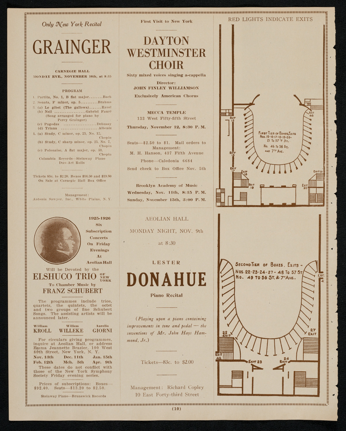 Philadelphia Orchestra, November 3, 1925, program page 10