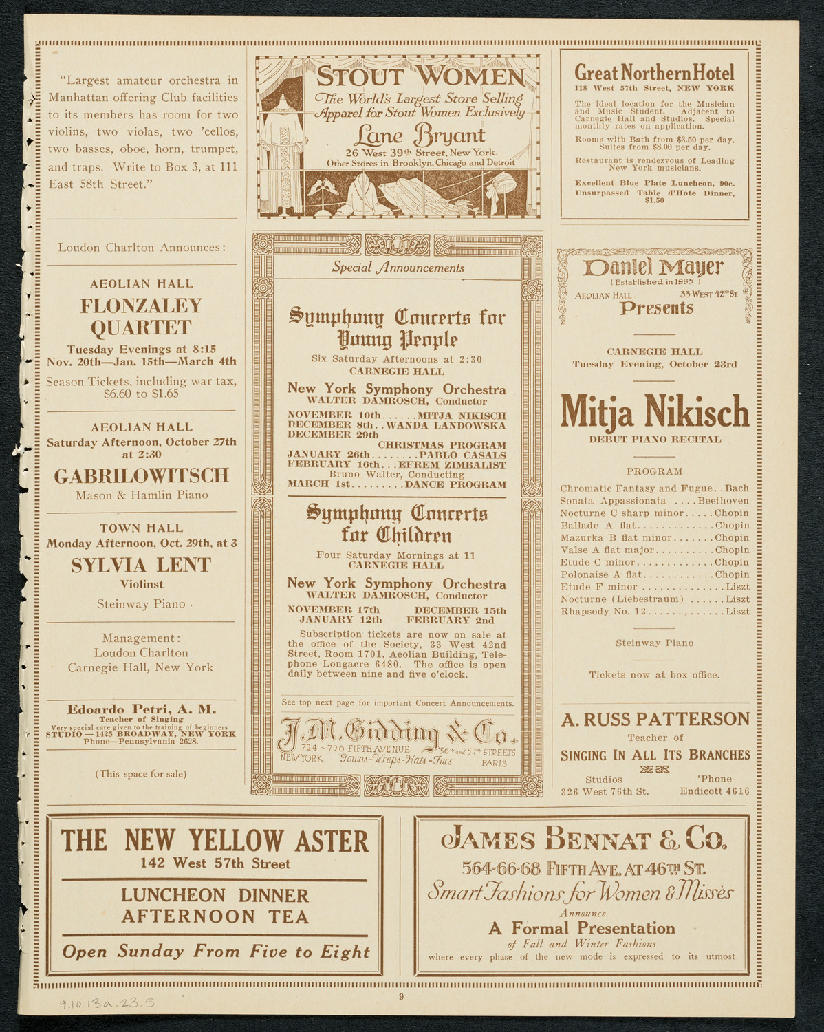 Anton Bilotti, Piano, October 13, 1923, program page 9
