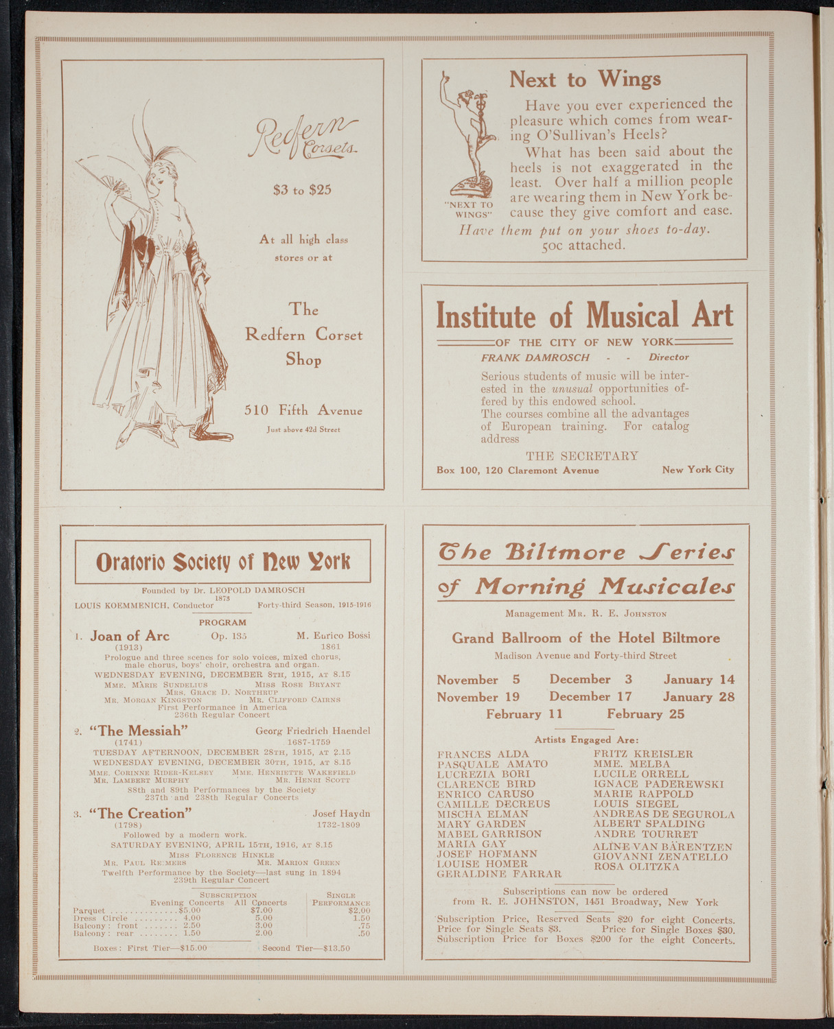 Fashion Show: "Yesterday or To-Morrow", October 9, 1915, program page 2