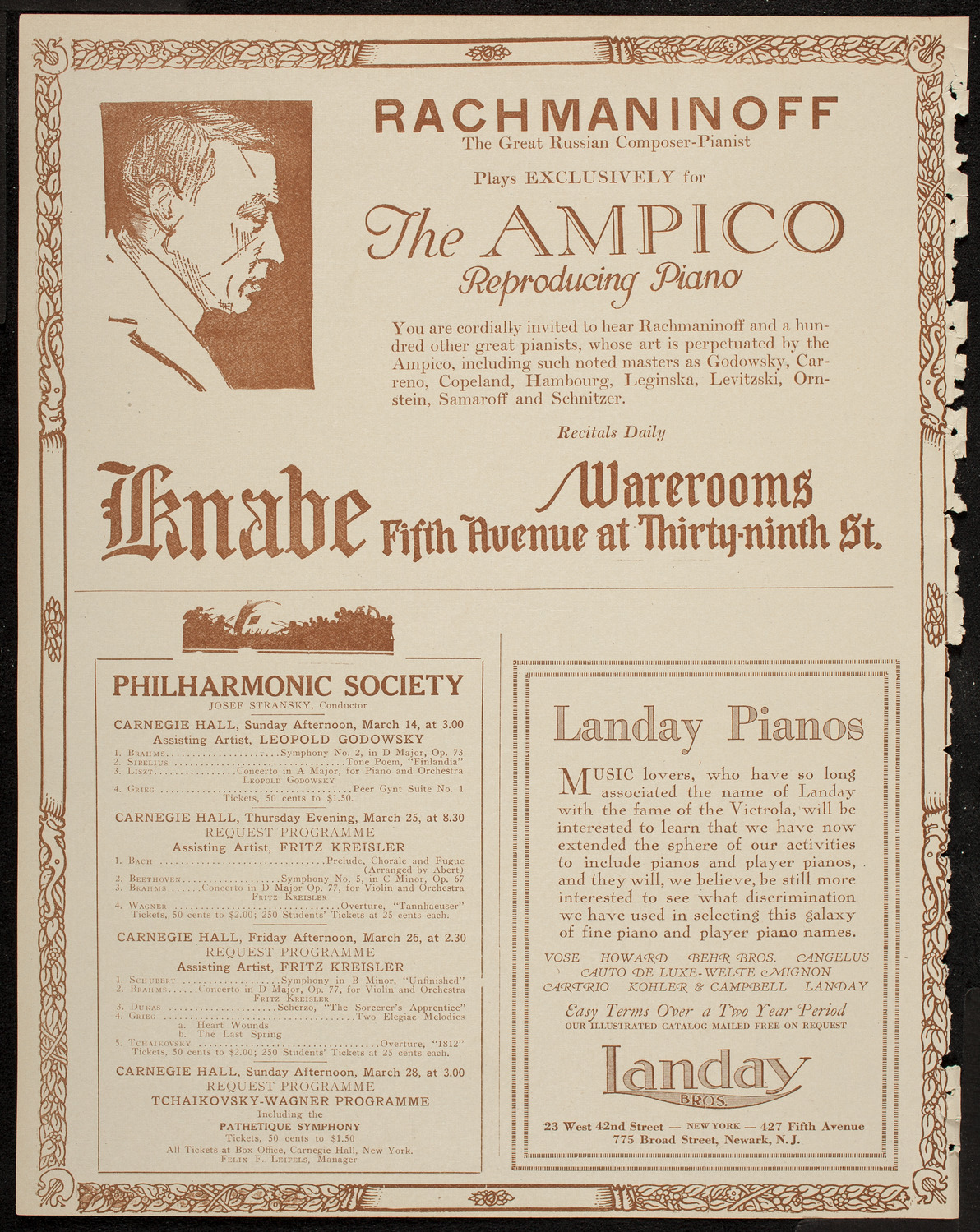 New York Philharmonic, March 12, 1920, program page 12