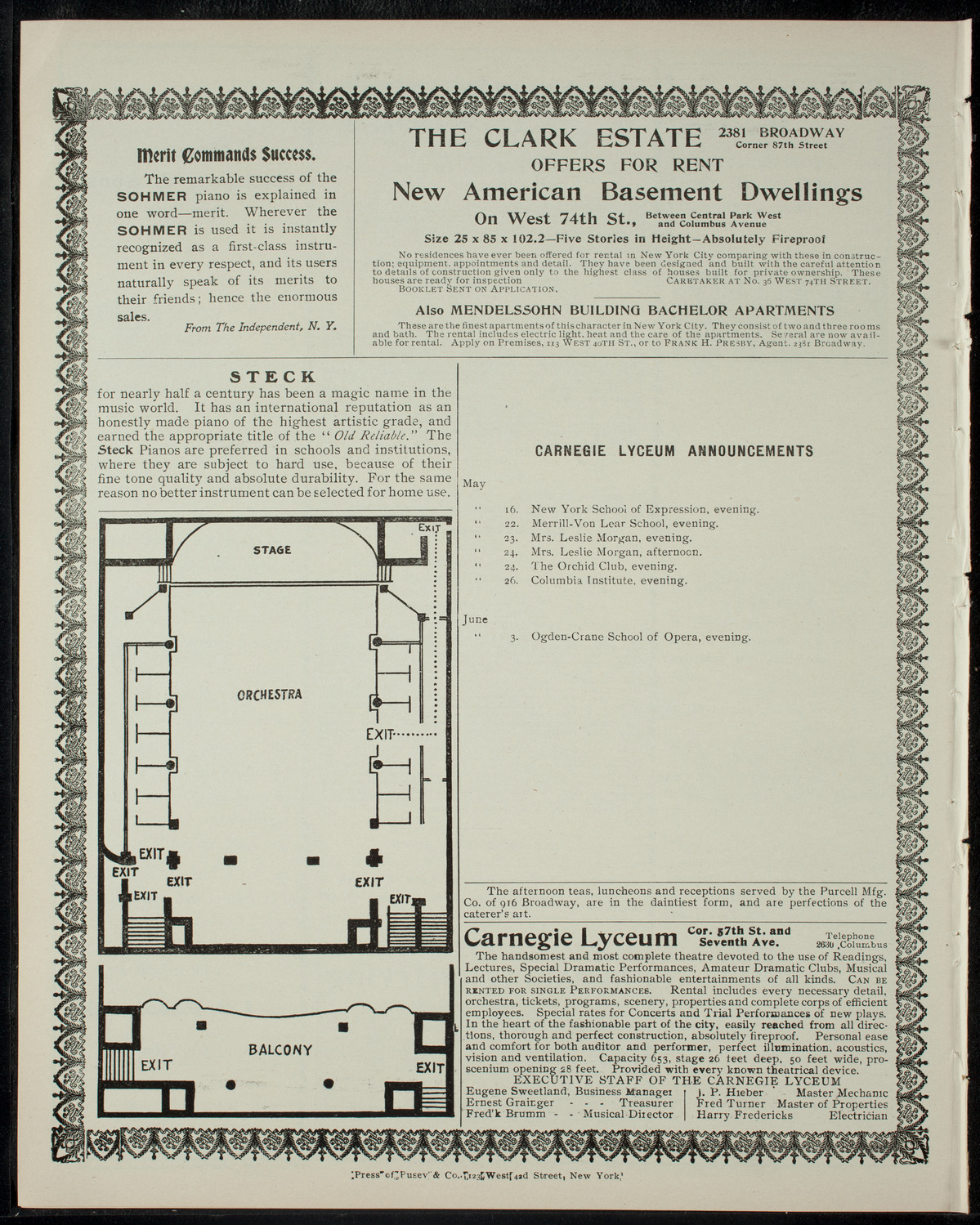 Latin-American Society, May 13, 1905, program page 4