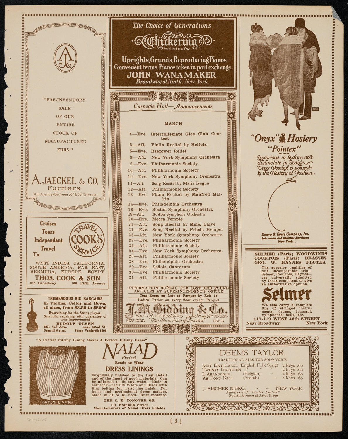 Symphony Concert for Young People, March 4, 1922, program page 3