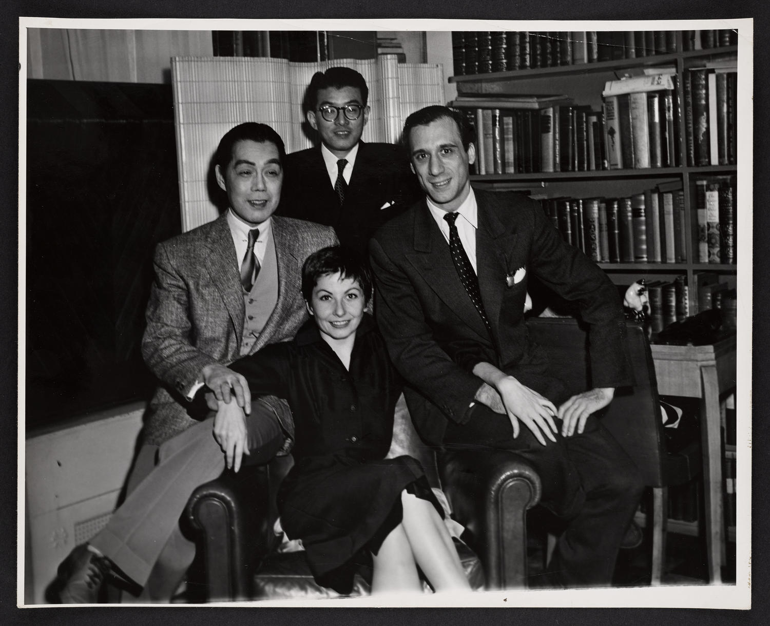 Yeichi Nimura, Zizi Jeanmiare, Vladimir Dokoudovsky, and Sekine at Ballet Arts, Carnegie Hall Studio #61, c. 1950s