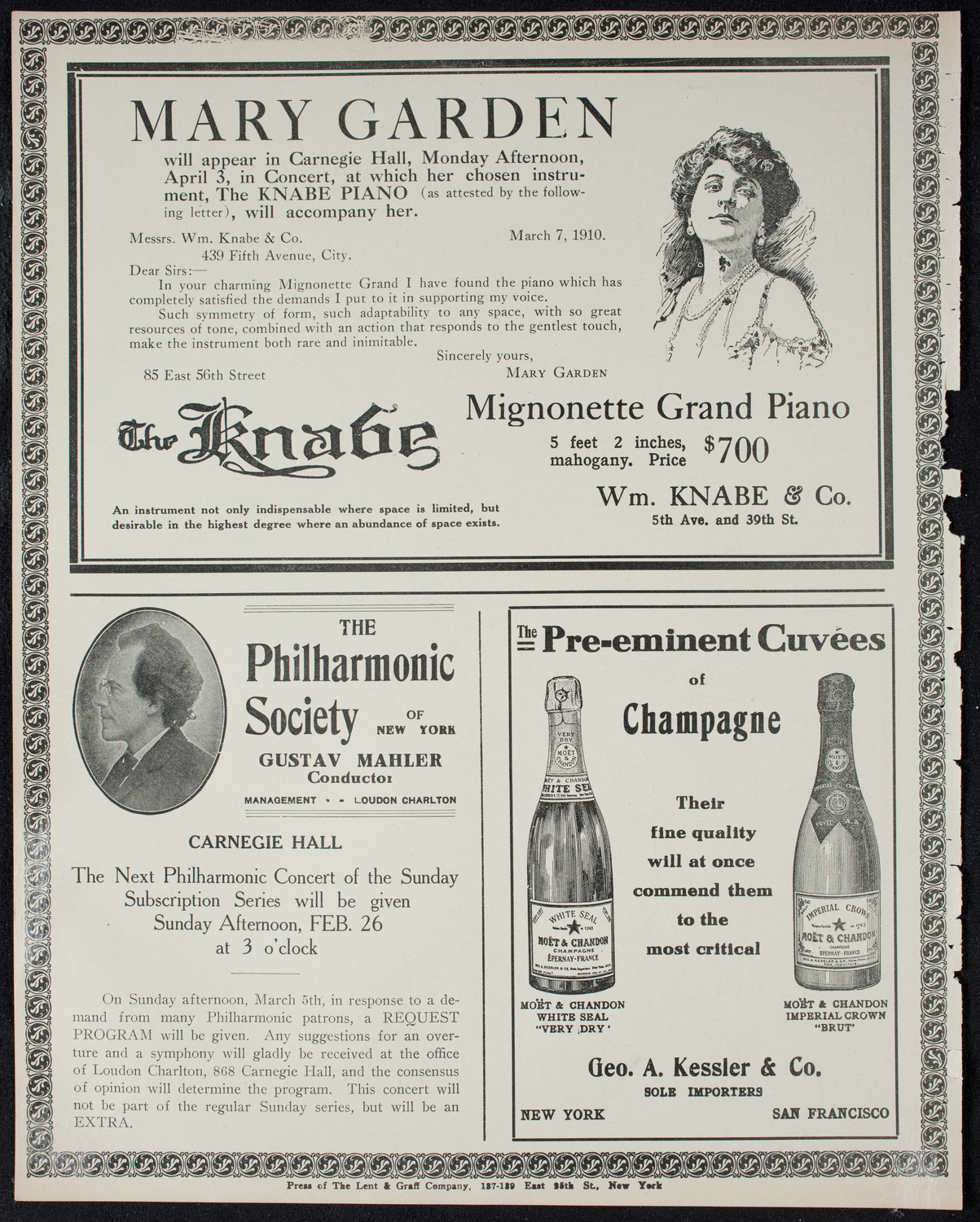 New York Philharmonic, February 21, 1911, program page 12