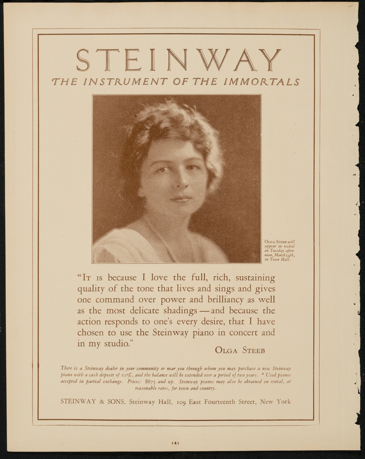 Ruth St. Denis with Ted Shawn and the Denishawn Dancers, March 17, 1925, program page 4