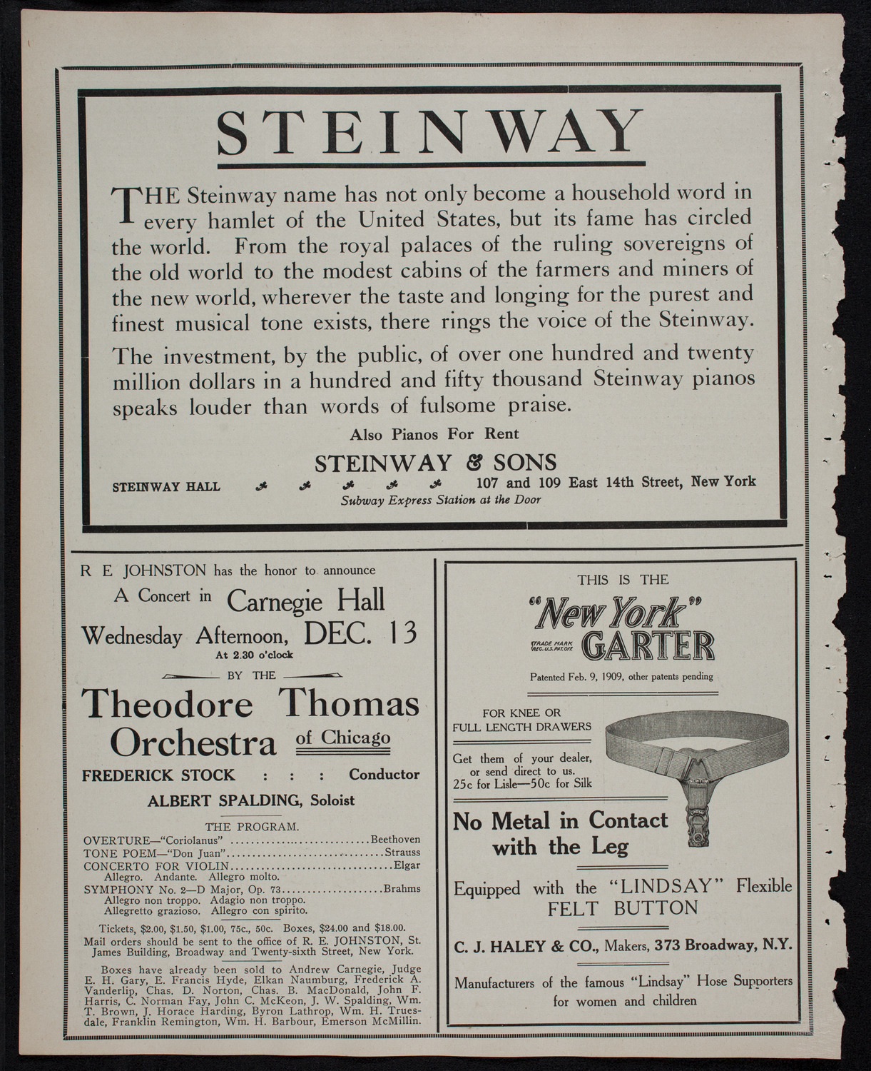 Volpe Symphony Society of New York, November 28, 1911, program page 4