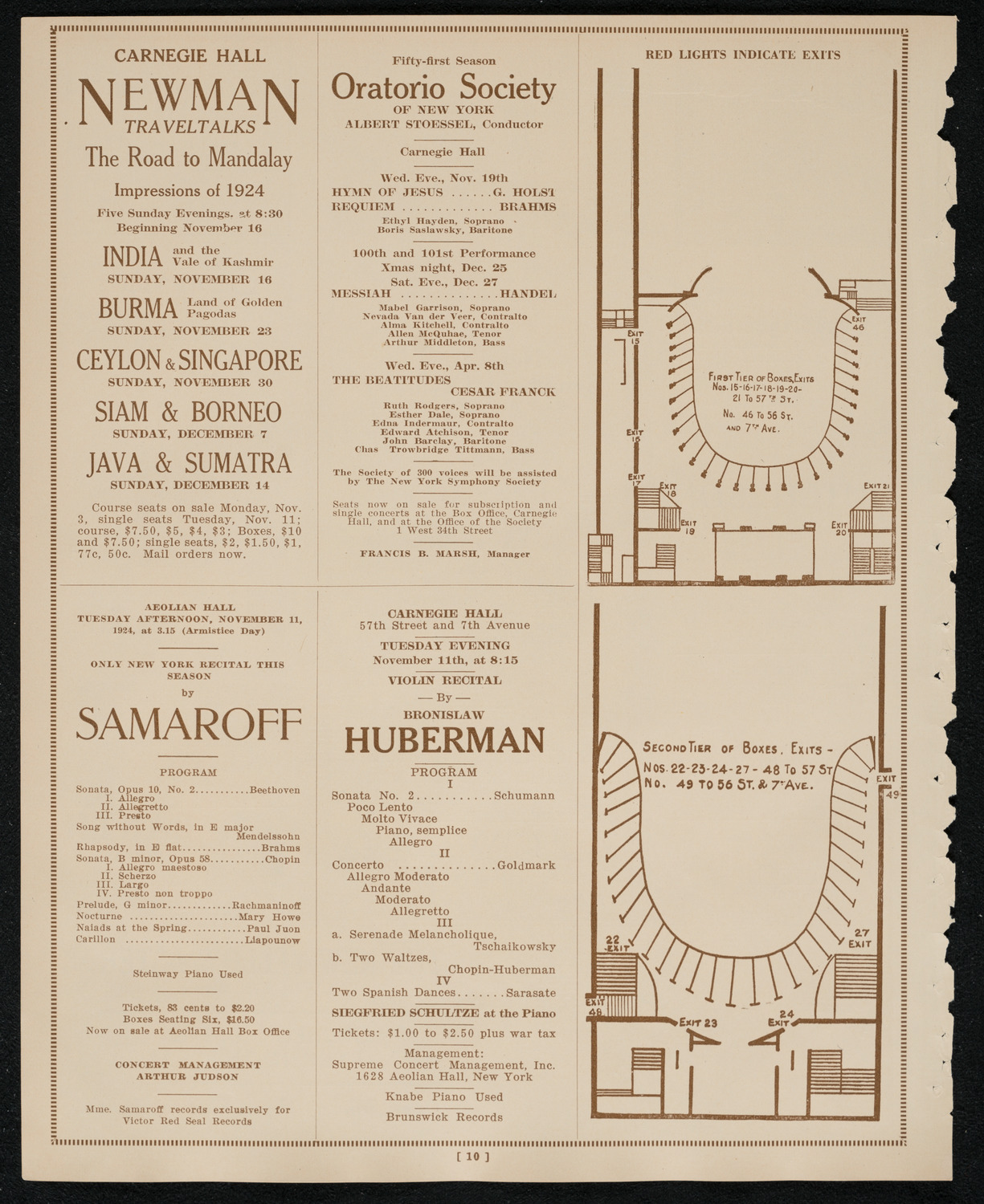 New York Symphony Orchestra, November 7, 1924, program page 10