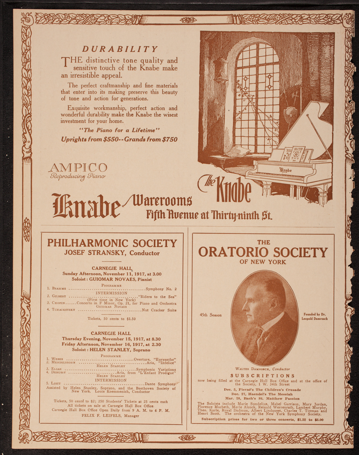 New York Symphony Orchestra, October 27, 1917, program page 12