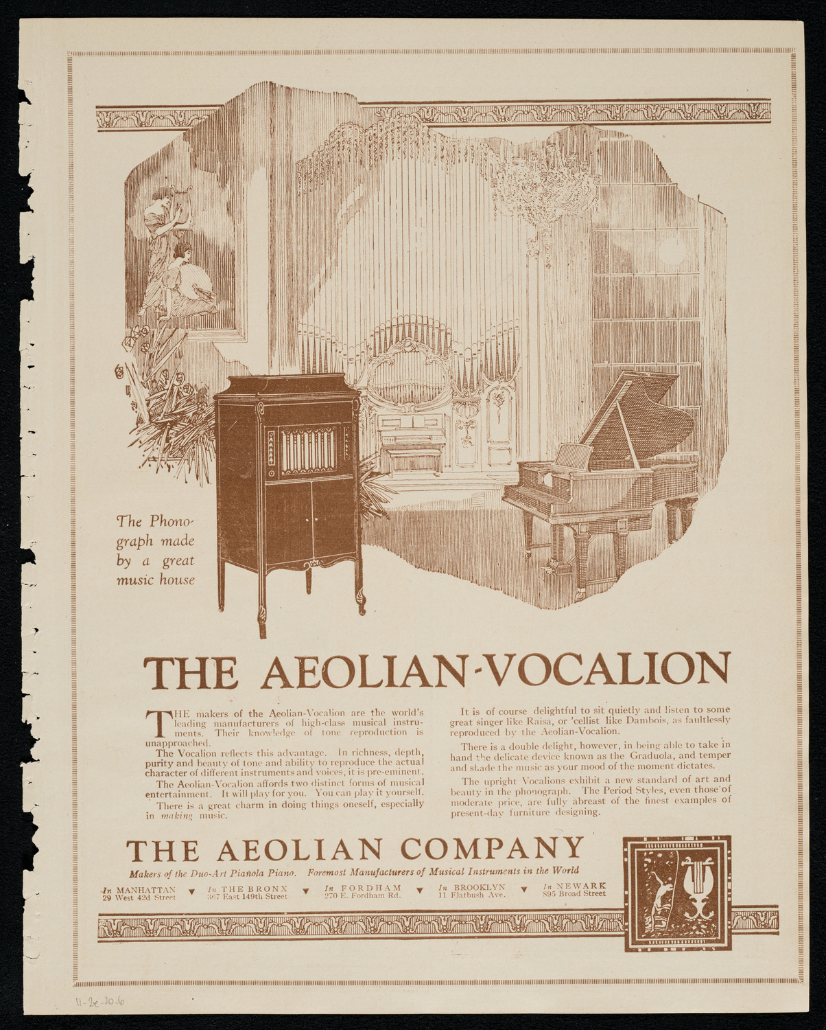 Duci de Kerekjarto, violin, November 2, 1920, program page 11
