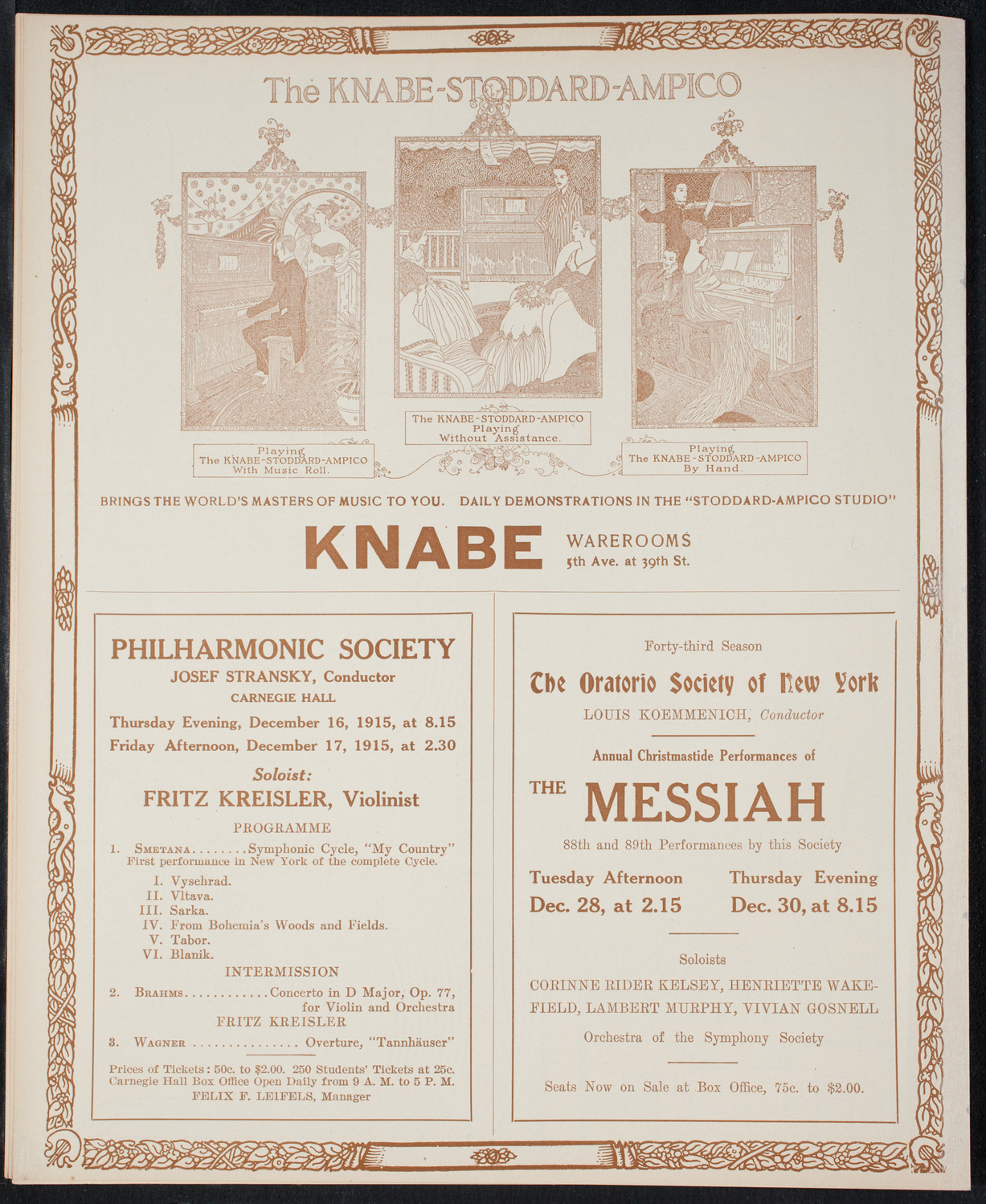 New York Philharmonic, December 9, 1915, program page 12