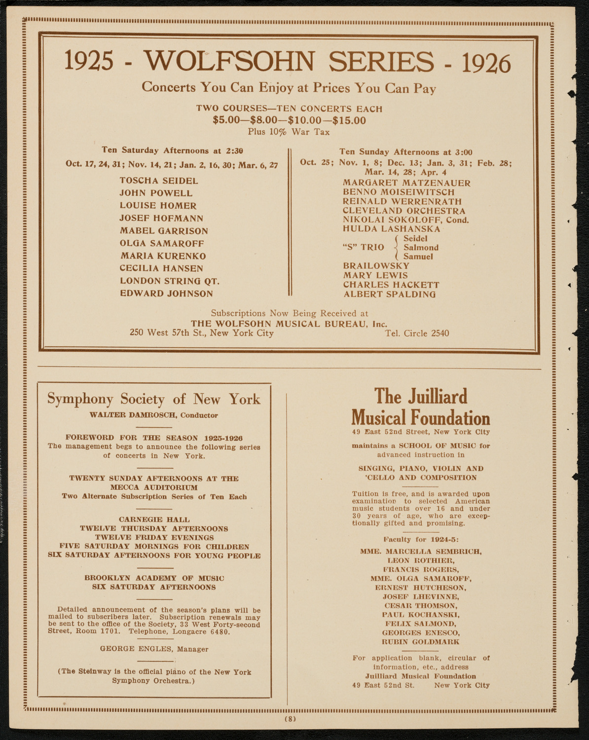 Harvard Glee Club, April 18, 1925, program page 8