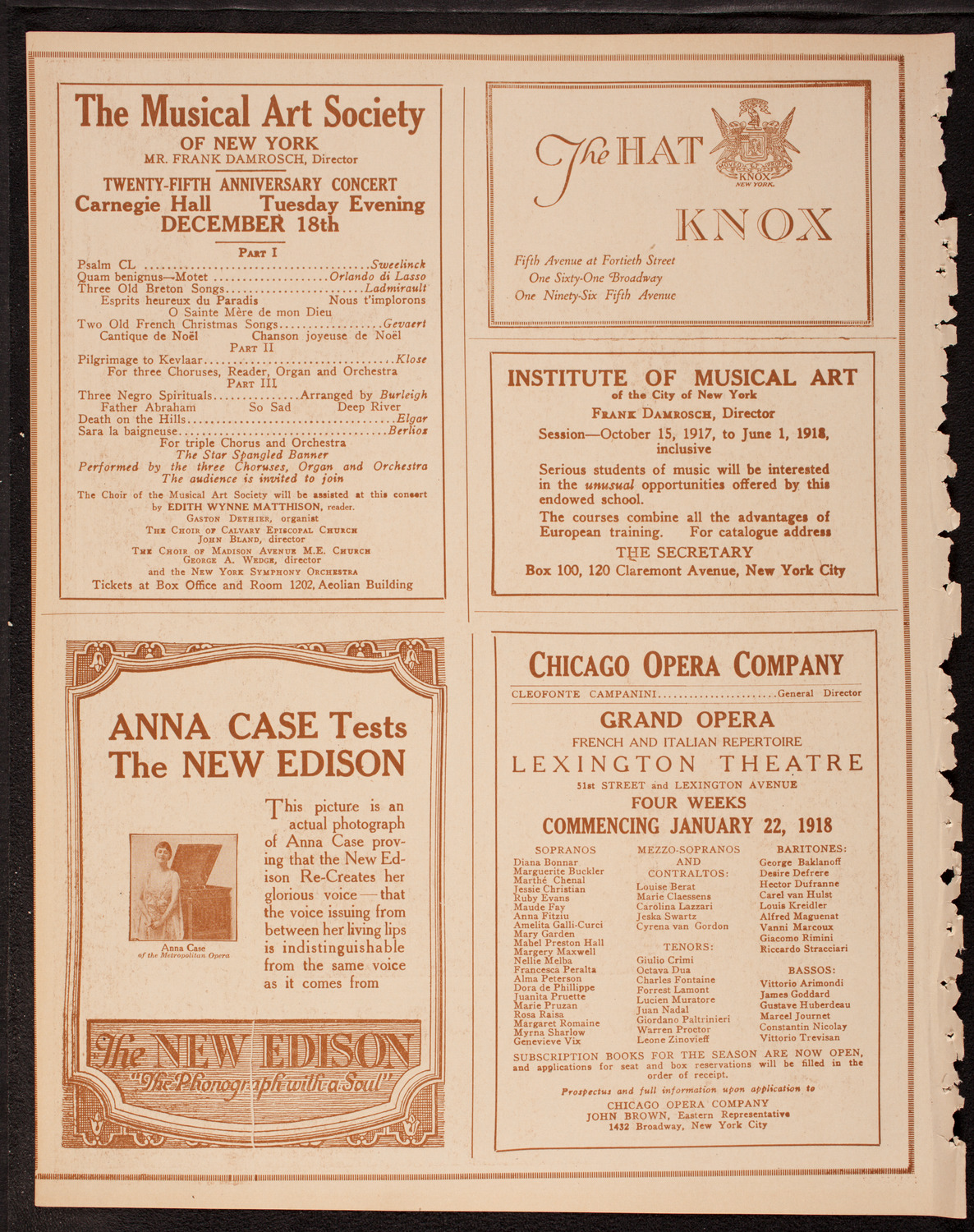 New York Symphony Orchestra, December 15, 1917, program page 2