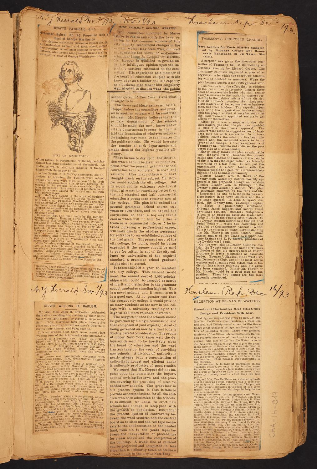 Isaac Hopper Scrapbook, page 19: 1893