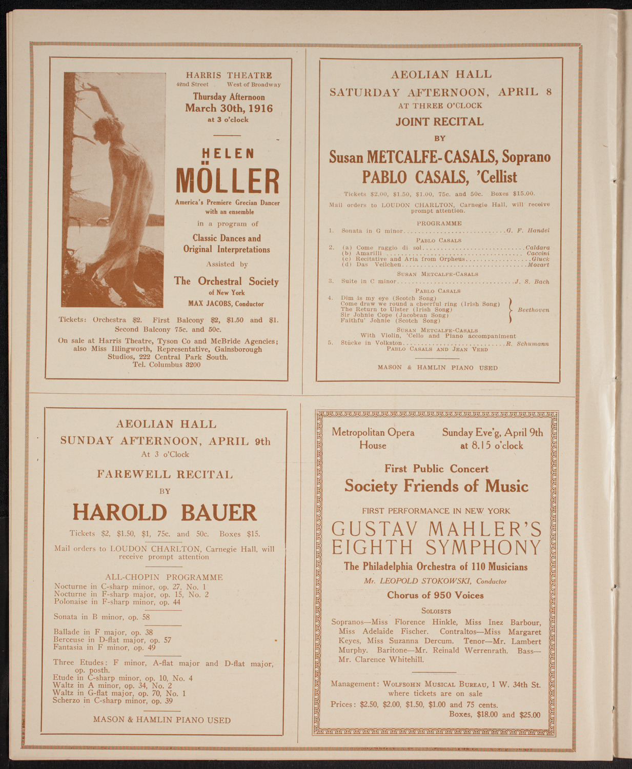 Ethel Leginska, Piano, March 31, 1916, program page 10