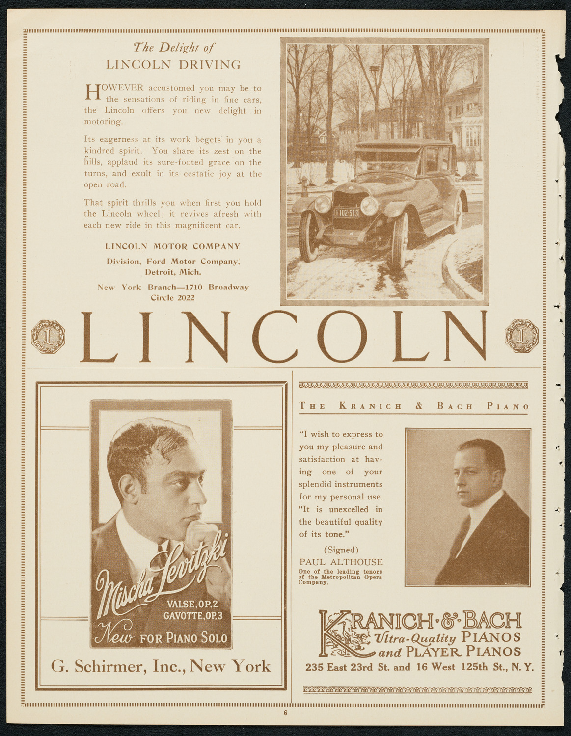 New York Philharmonic, December 13, 1923, program page 6