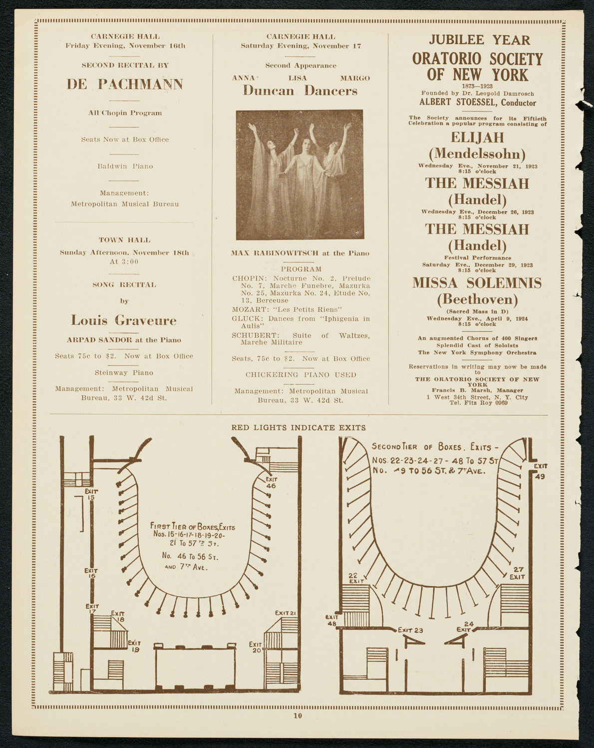 New York Symphony Orchestra: Beethoven Cycle, November 9, 1923, program page 10