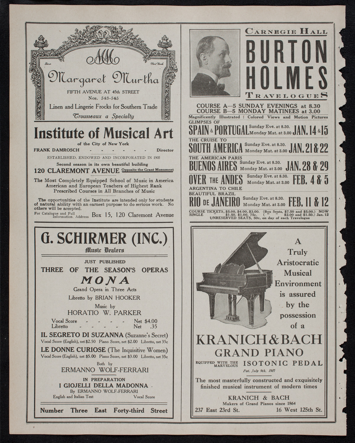 Paulo Gruppe with the Russian Symphony Orchestra, January 12, 1912, program page 6