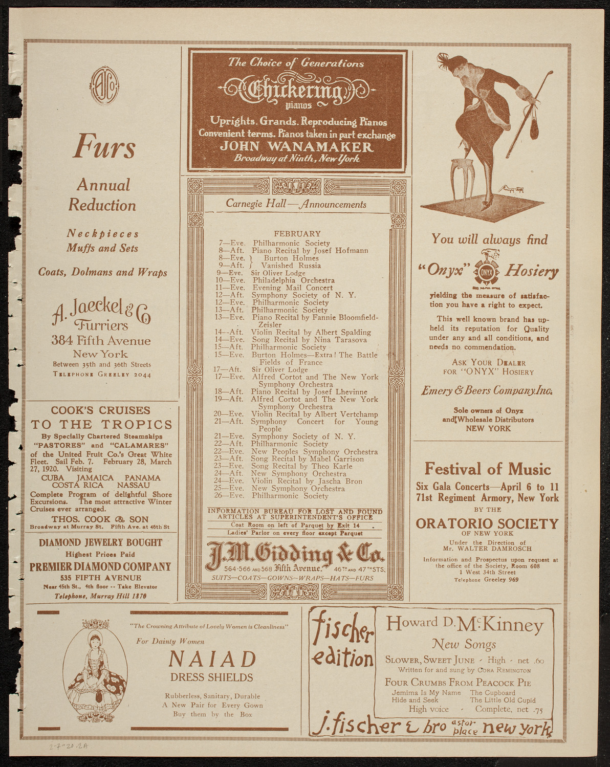 Boston Symphony Orchestra, February 7, 1920, program page 3