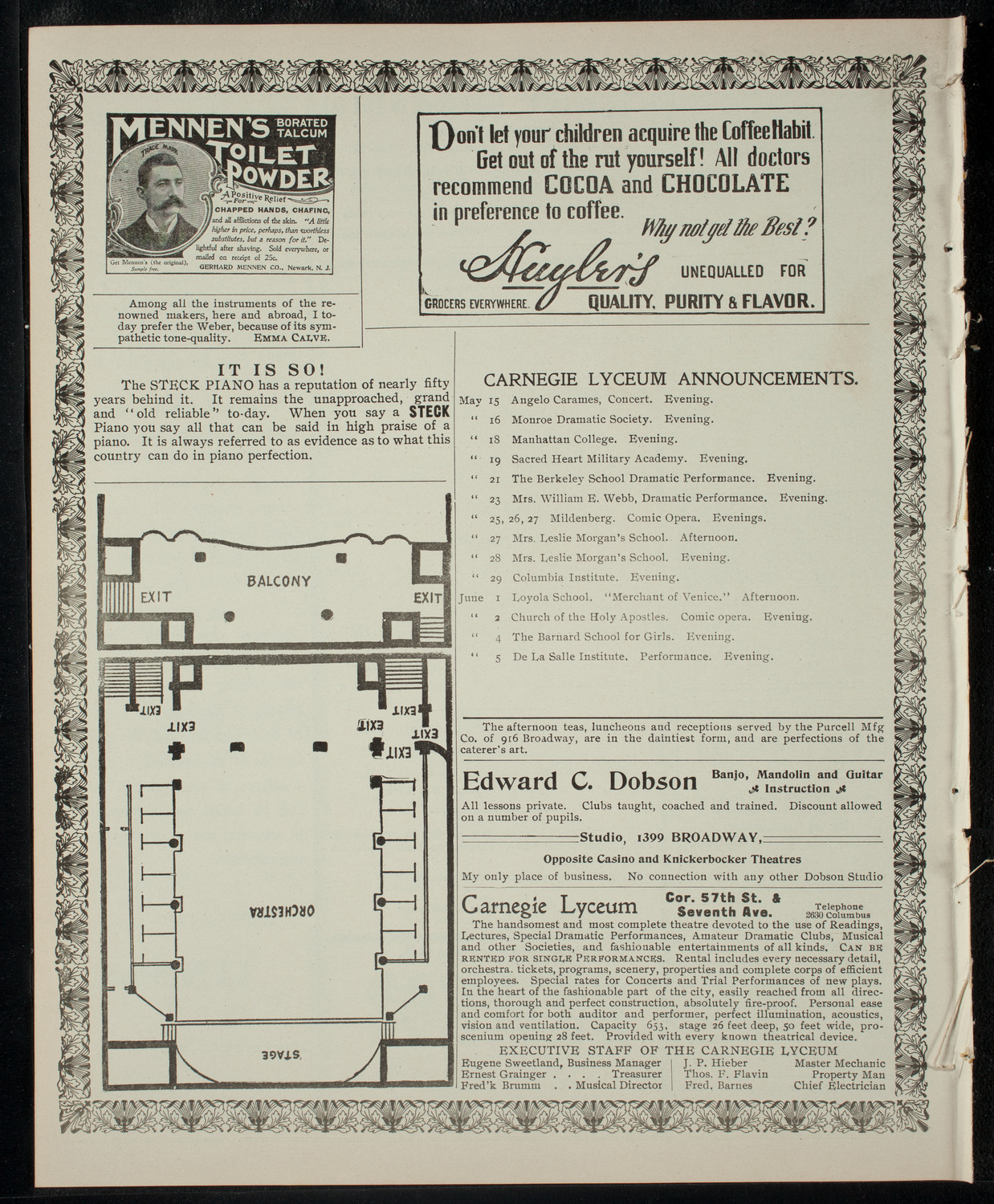 Students of Angelo Carames, May 15, 1903, program page 4