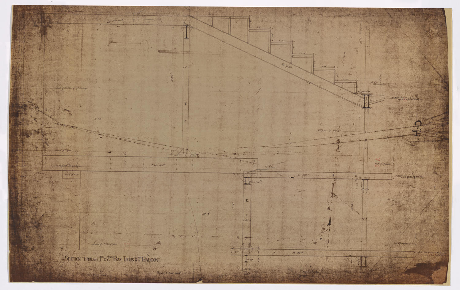 Section through First & Second Tiers & First Balcony, 1890