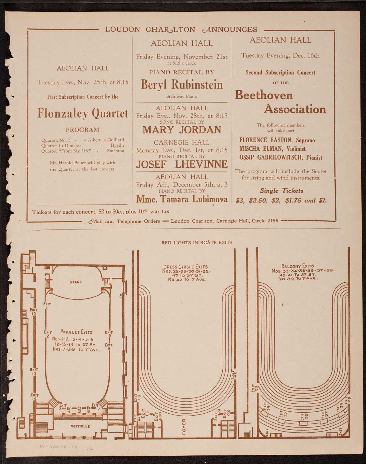 Evening Mail Save-A-Home Fund Concert: New York Philharmonic, November 19, 1919, program page 11